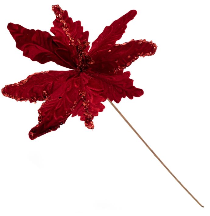Kunsttak kerstster rood 70cm