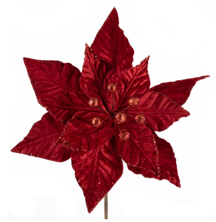 Kunsttak kerstster rood 70cm