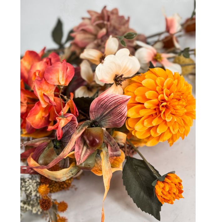 Kunstbloem dahlia oranje