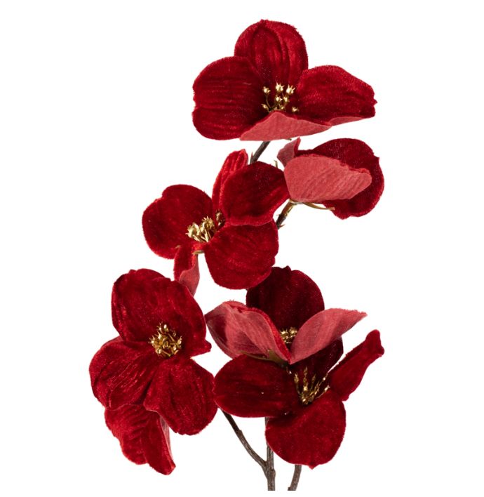 Kunsttak orchidee rood 70cm