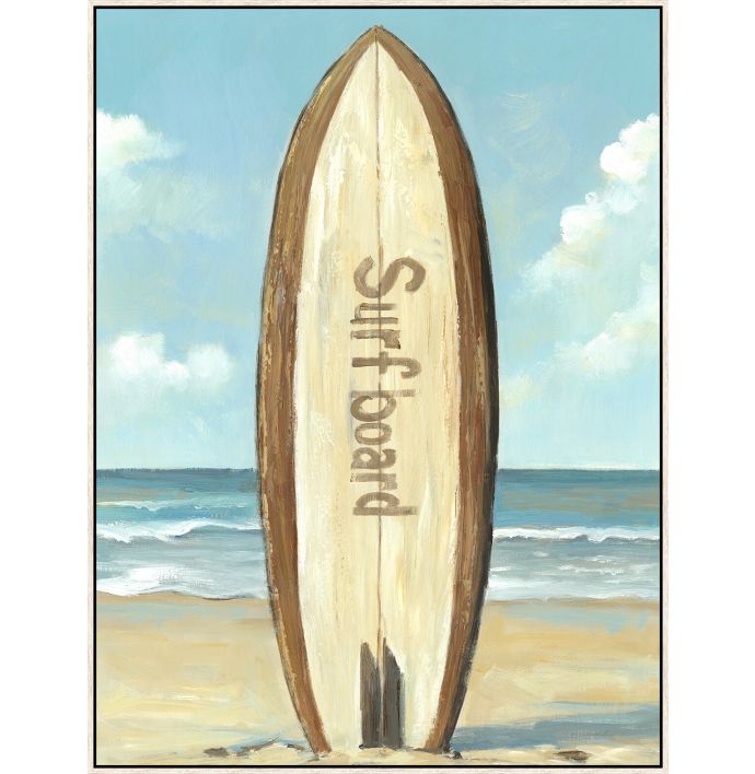Schilderij met frame surfboard