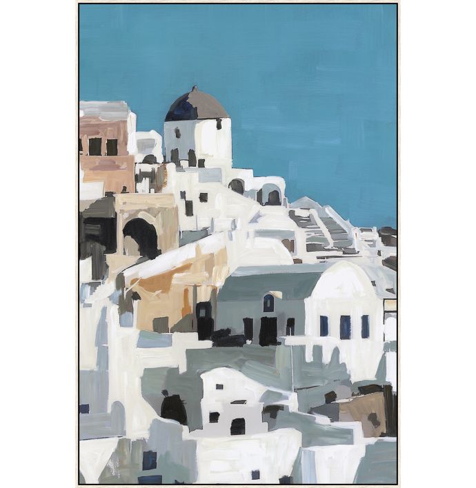 Schilderij met frame Santorini