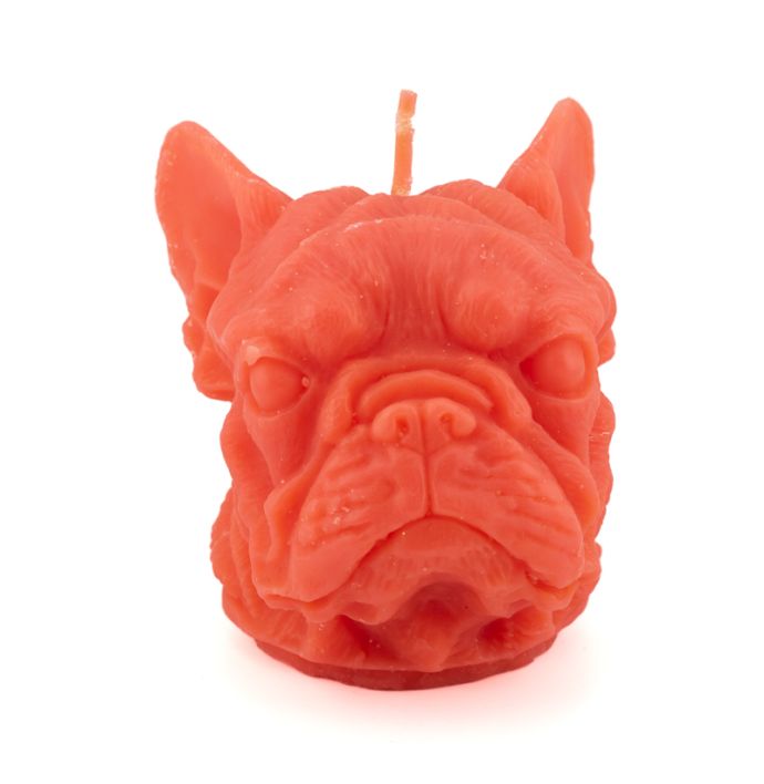 Kaars bulldog oranje
