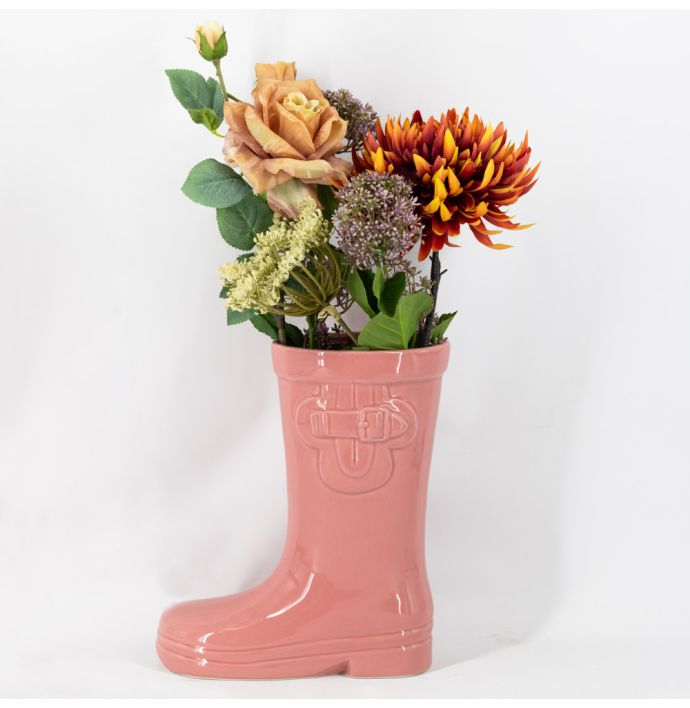 Aardewerk vaas Regenlaars roze