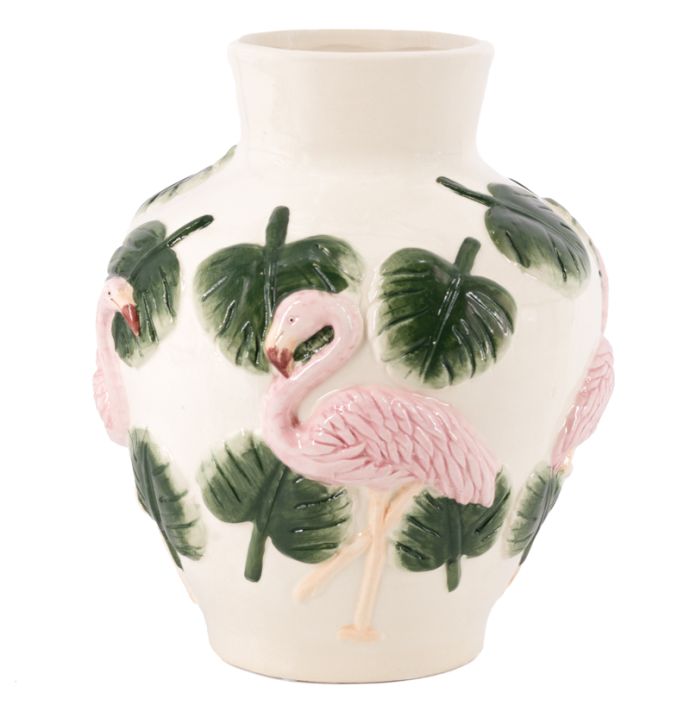 Aardewerk vaas Flamingo’s