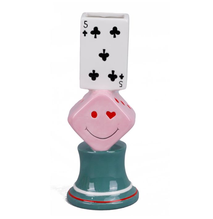 Aardewerk vaas Playing cards