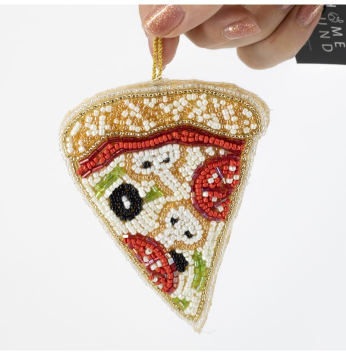 Hanger met kralen Pizza