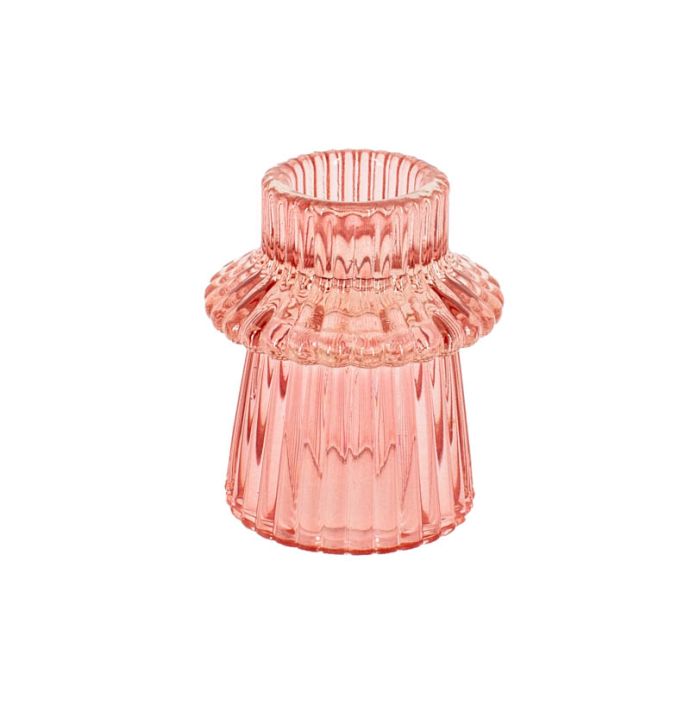 Kaarsenstandaard/waxinehouder roze