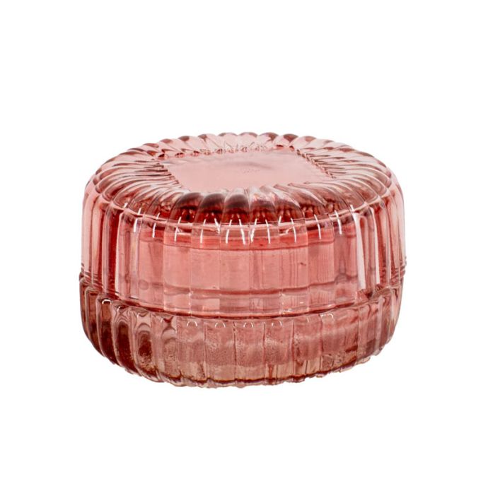 Glazen bakje roze