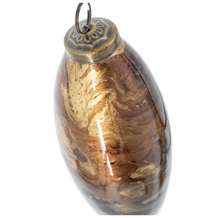 Kerstbal XL brown marble