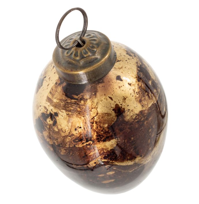 Kerstbal brown marble