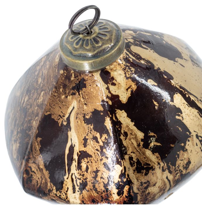 Kerstbal brown marble