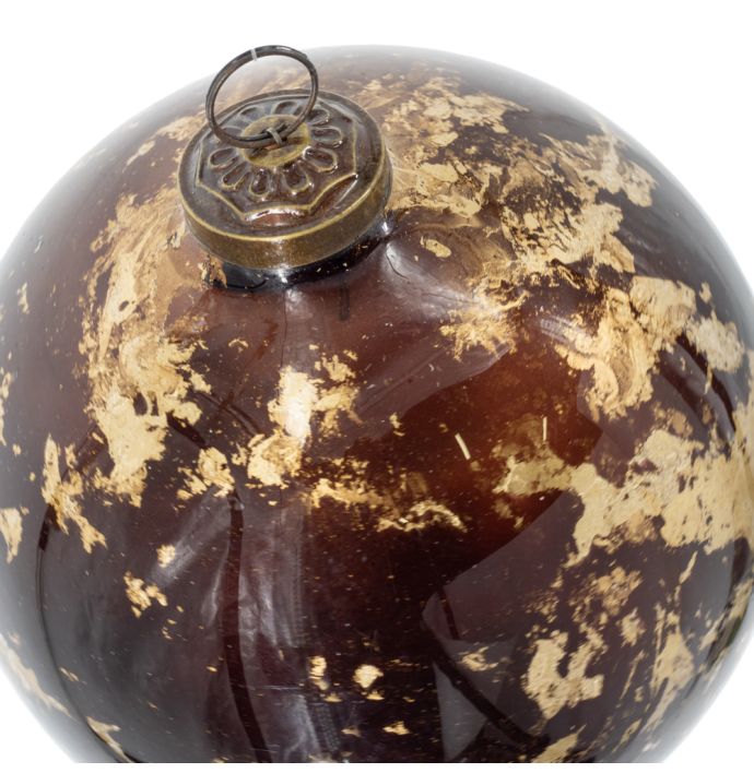 Kerstbal brown marble