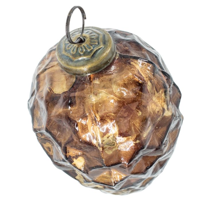 Kerstbal brown marble