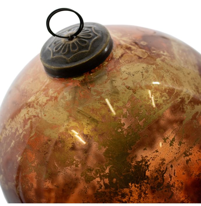 Kerstbal XXL brown marble