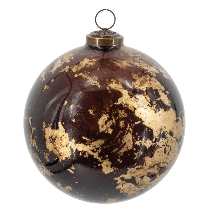 Kerstbal brown marble