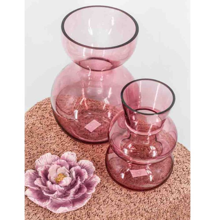Glazen vaas roze