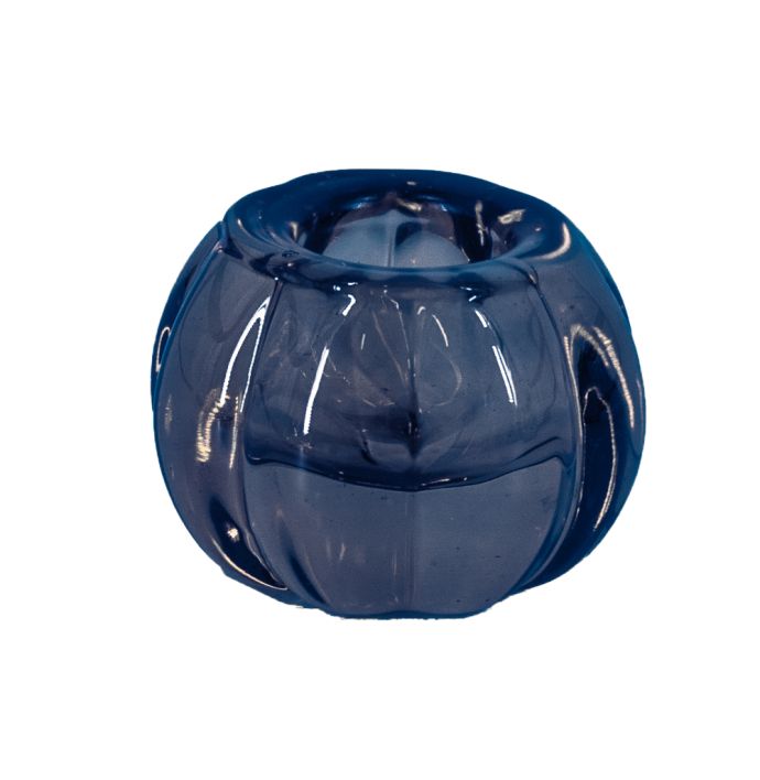 Glazen kaarsenstandaard blauw