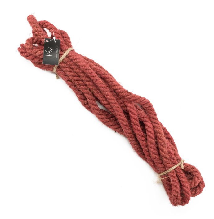 Bos met touw 1cmx6m rood