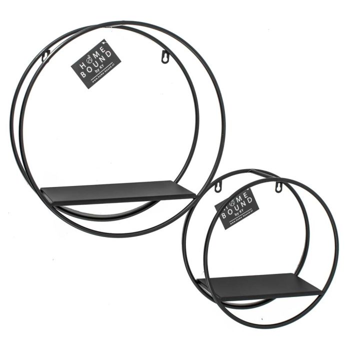 Wandrek metaal rond set van 2