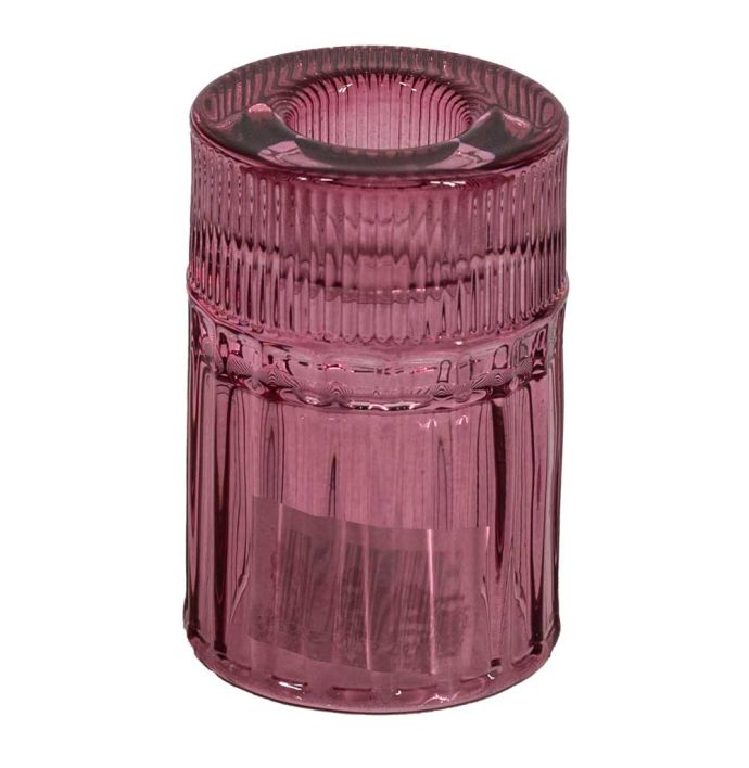 Glazen kaarsenstandaard roze