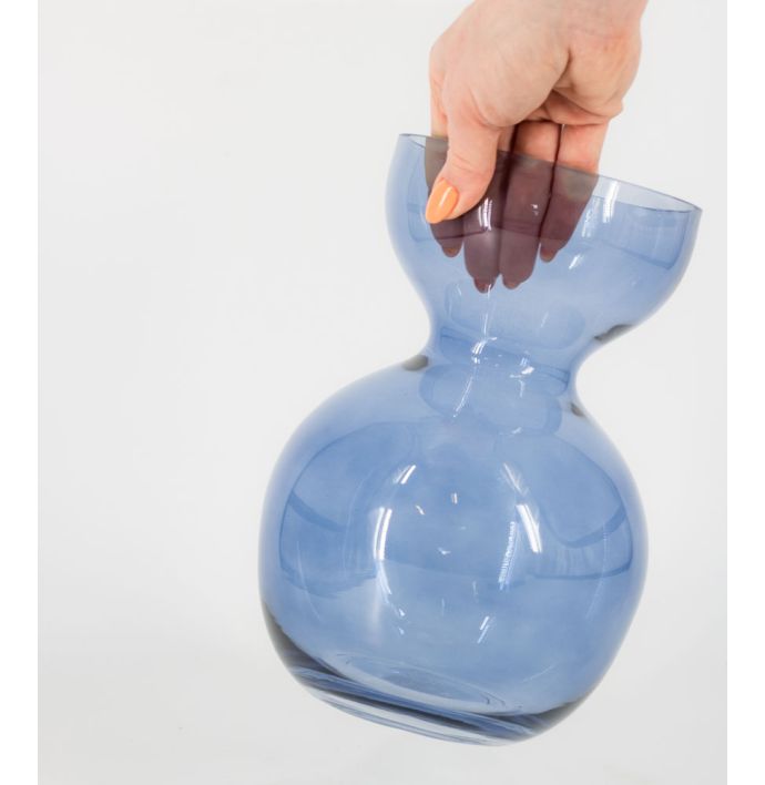 Glazen vaas blauw