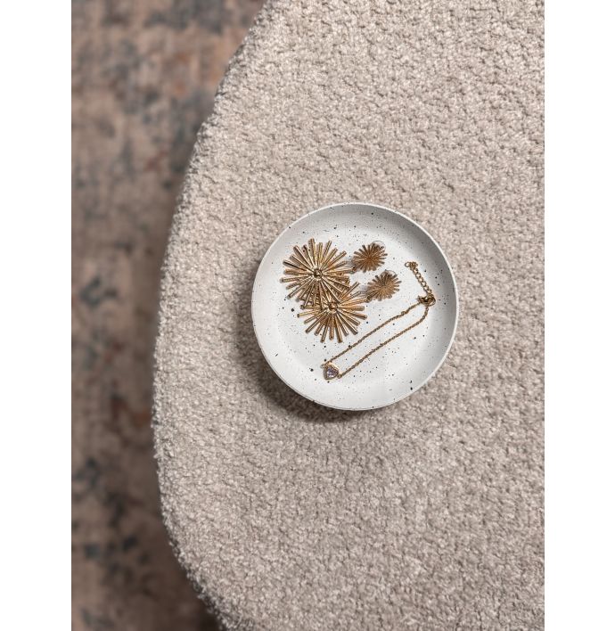 Metalen plateau white dots
