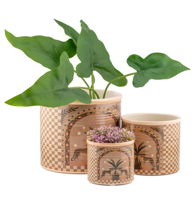 Aardewerk bloempot Palm tiger