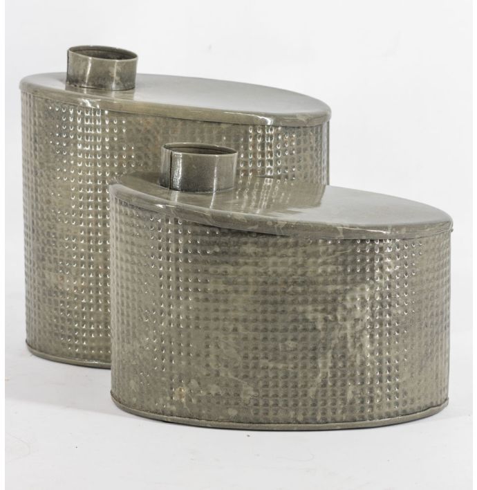 Metalen vaas ovaal moon grey