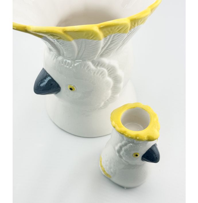 Aardewerk vaasje vogel
