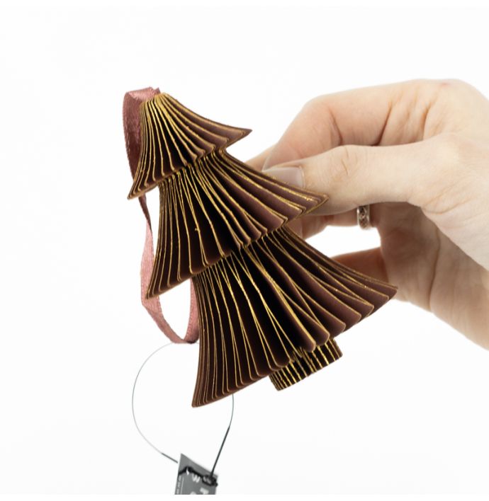 Papieren honeycomb kerstboom bruin