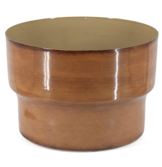 Metalen bloempot amber