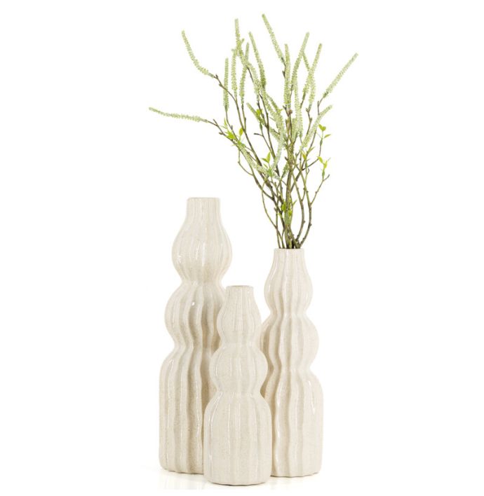 Aardewerk vaas Orbi L beige