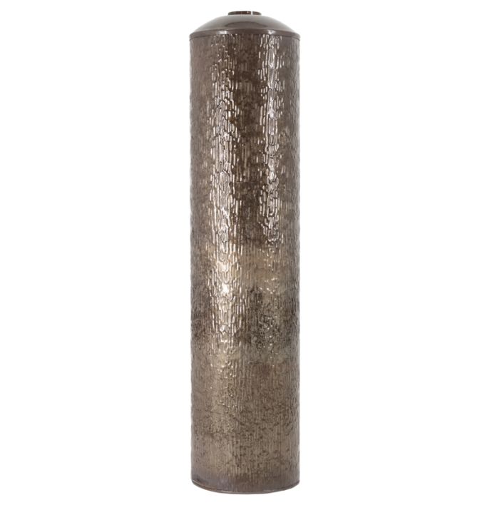 Metalen vaas striped pink stone