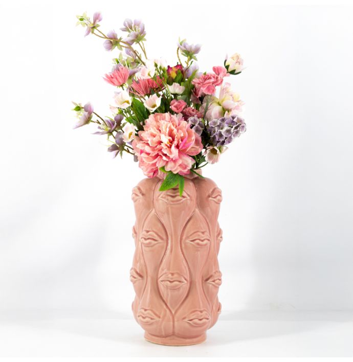 Aardewerk vaas Lips roze
