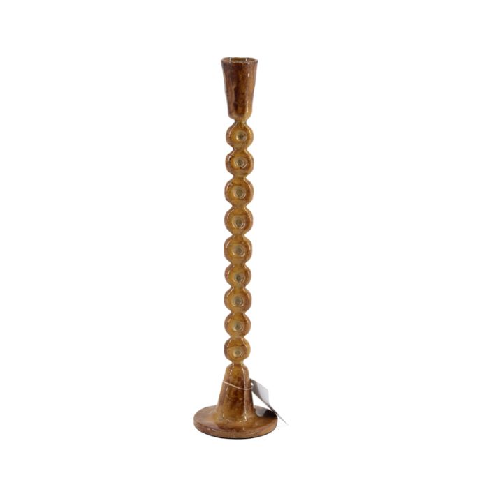 Metalen kaarsenstandaard orbs mustard