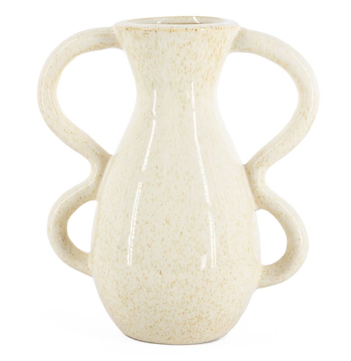 Aardewerk vaas Tentacle beige