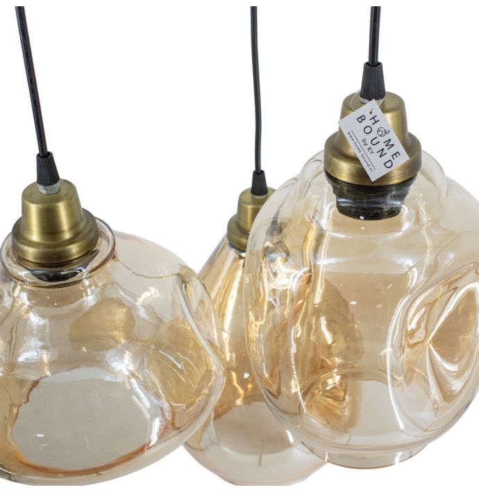 Hanglamp 3 bollen goud