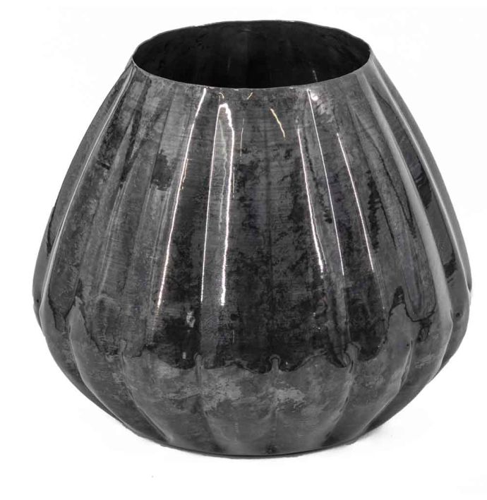 Metalen vaas blauw