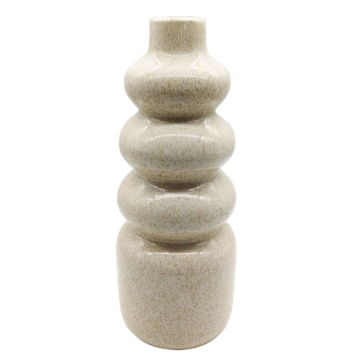 Aardewerk vaas beige