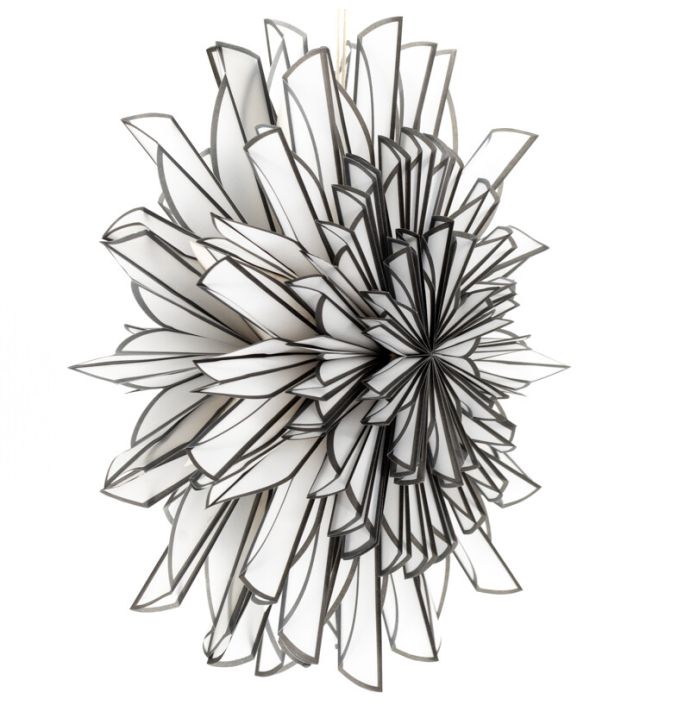 Papieren kerstster two-toned 40cm met pendel