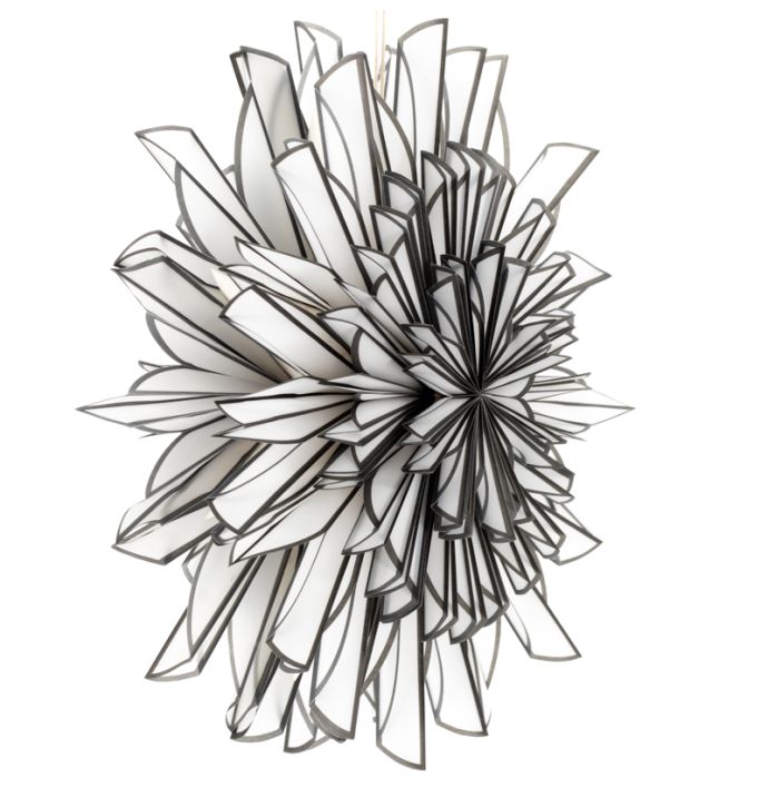 Papieren kerstster two-toned 40cm met pendel