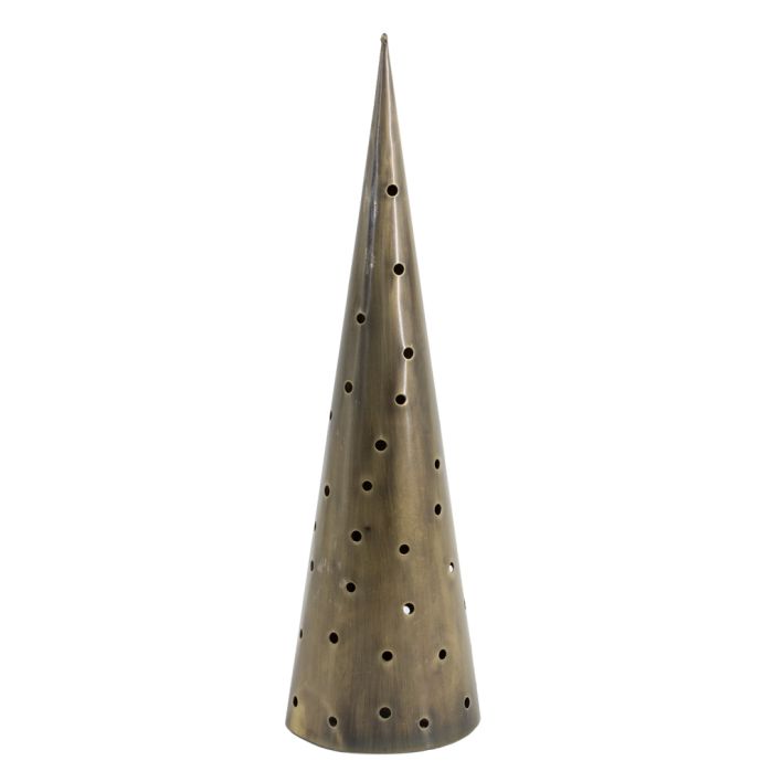 Metalen cone kerstboom cirkels goud