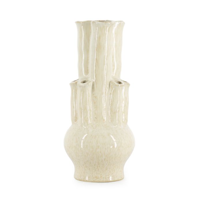 Aardewerk tulpenvaas S beige