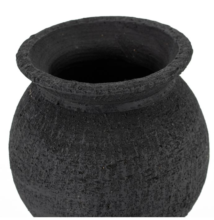 Aardewerk vaas zwart