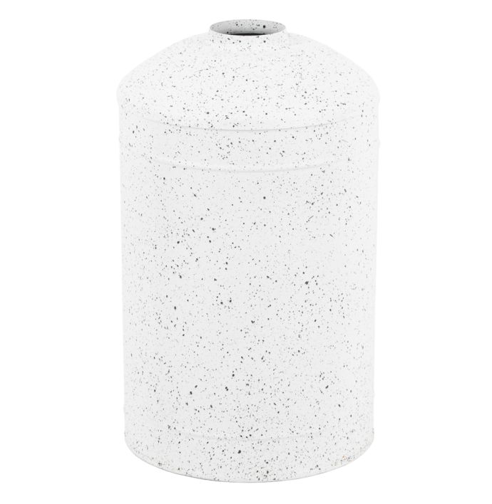 Metalen vaas white dots