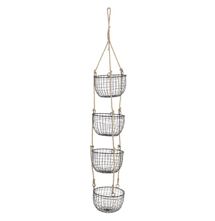 Draadmand set van 4 medium met touw