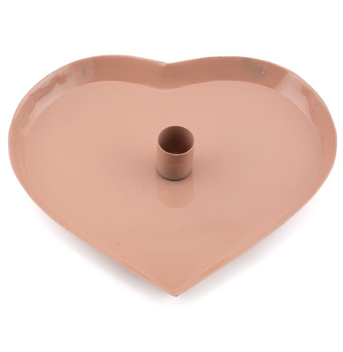 Kaarsenstandaard hart roze 20cm