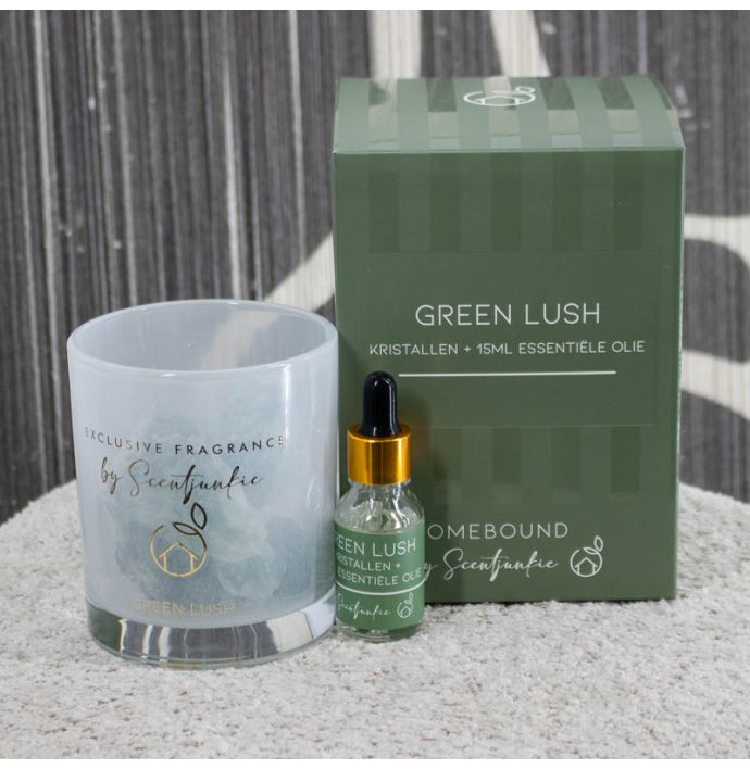 Geur kristal met 15ml essentiële olie green lush