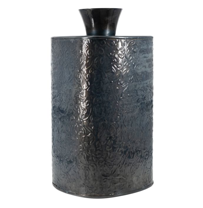 Metalen vaas driehoek blue stone